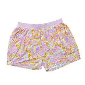 Jambys Pink Groovy Swirl Boxer Sleep Shorts Unisex Size Extra Large Pockets